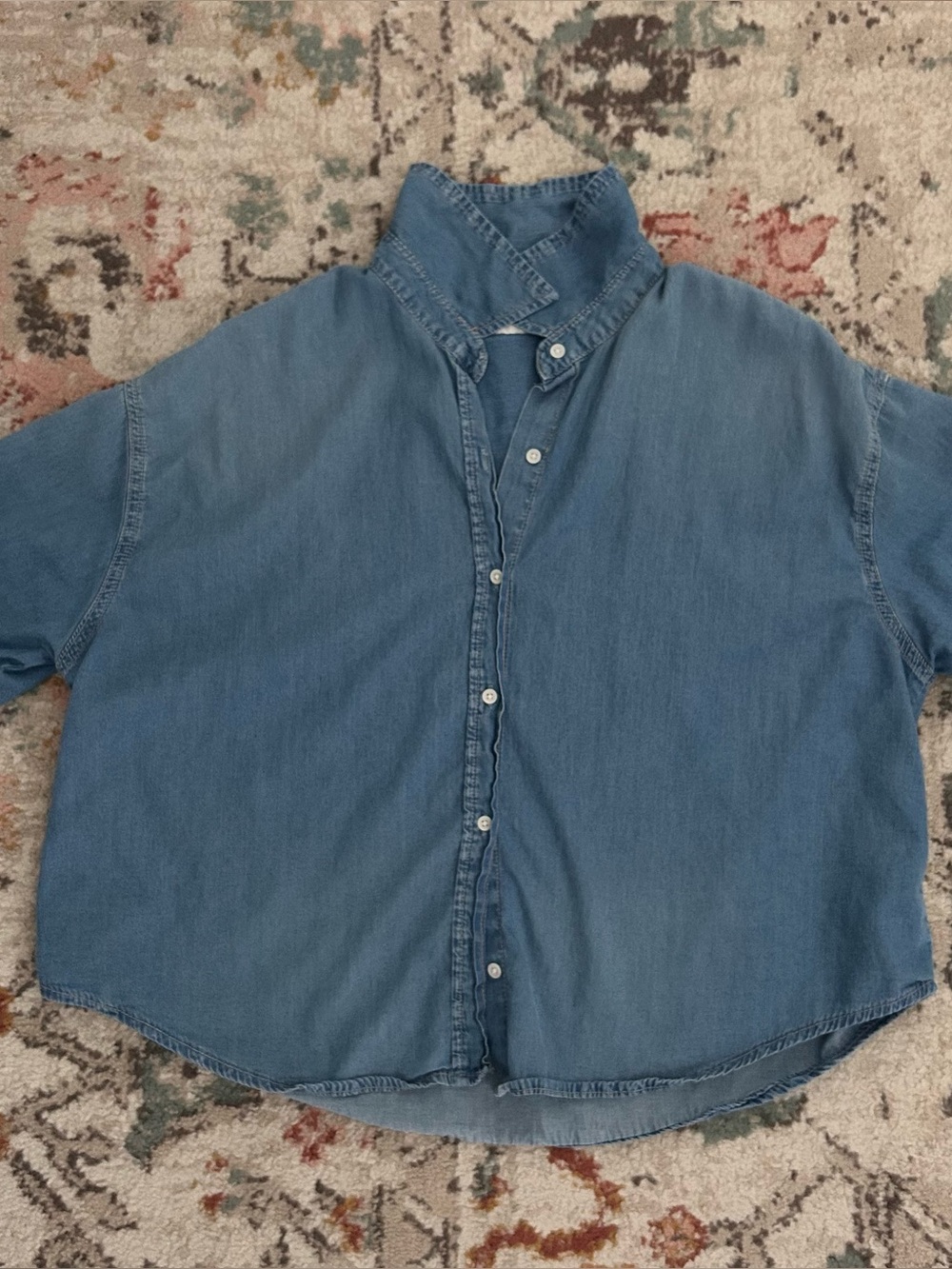 Zara Denim Crop Shirt